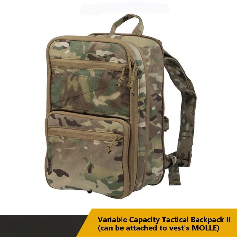 

Multi-purpose Tactical Backpack II, Variable Capacity, Can Be Attached to the Vest, MOLLE with MOLLE Webbing