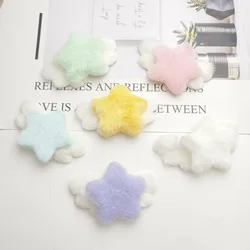 15pcs/lot  Candy colored plush star wings Padded Appliques Accessories Artificial Patches DIY Crafts Hair Clips Decoration