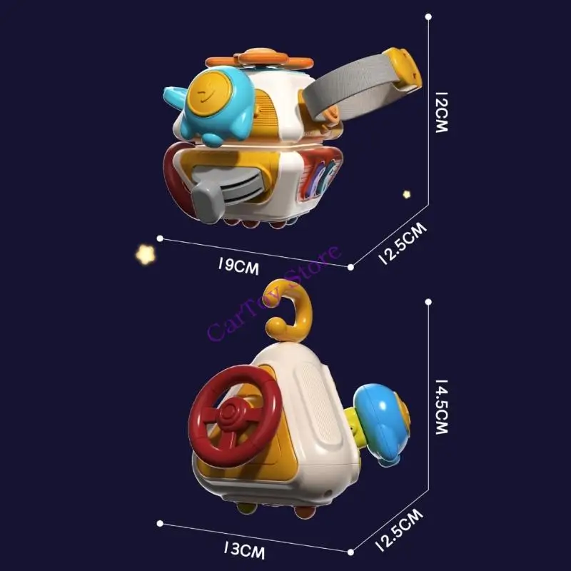 لعبة تعلم تفاعلية للرضع مع مقابض منسوجة كرة حسية بلاستيكية قابلة للمضغ للأطفال من سن 0 إلى 3 أشهر مناسبة للسفر