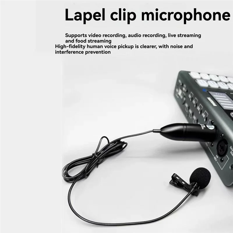 B04B-Lavalier Live Mini Microphone For Recording Sound Card,Live Broadcast Wired HD 48V 3-Pin XLR Connector For Recording Device