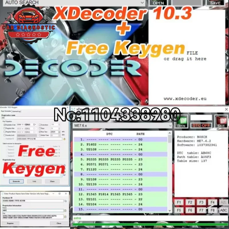 2026 Hot selling Xdecoder 10.3 with Keygen DTC Remover Crack DTC OFF Delete Software for Hyundai/VAG EDC15 EDC16 EDC17 Xdecoder