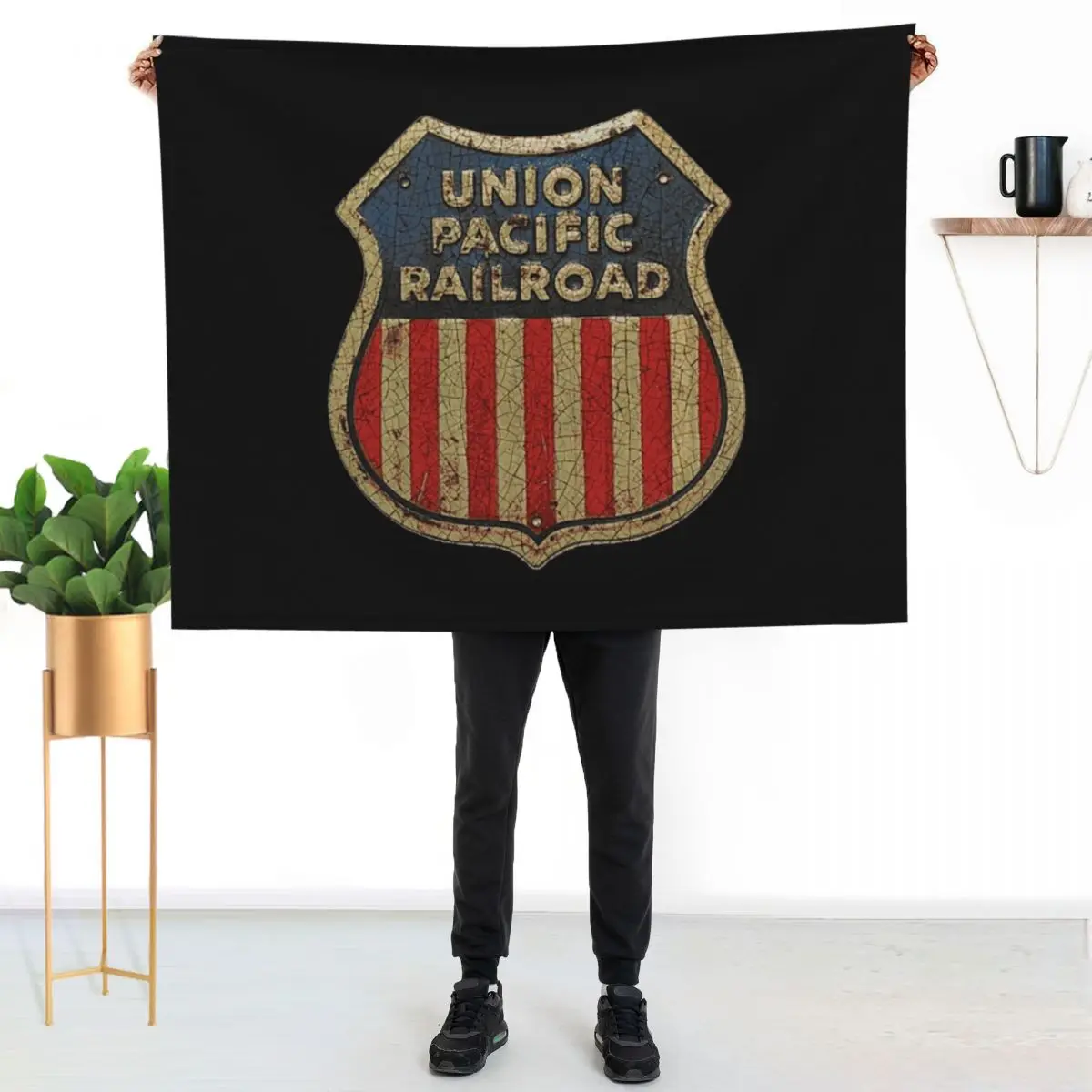 Union Pacific Railroad Throw Blanket halloween Warm Luxury St warm winter Extra Large Throw For Baby Blankets