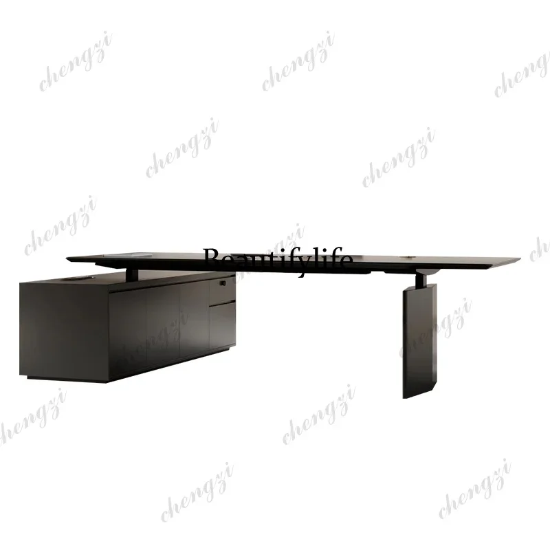 F182 PPP Strong Manager Executive Office Desk Drawers Black Large Cheap Computer Desk Study Adjustable Bureau Tafel