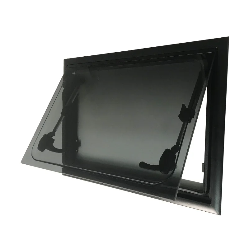 Flat Square Corner RV Caravan Window 350x500mm With Pleated Type Sun Blind and Fly screen For Replacement and New Design