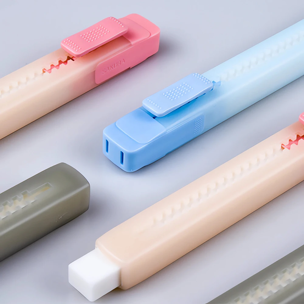 Sakura Push-pull Eraser śliczne Kawaii w kształcie długopisu styl chowany artystyczny obraz szkicowanie rysunek mniej okruchy piśmienne