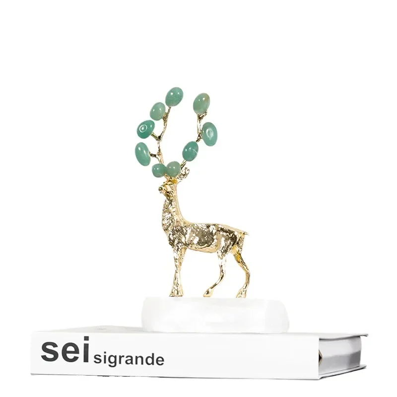 Modern Creative Electroplating Alloy Deer Ornament Light Luxury Home Desktop Office Bookshelf Soft Decoration High Sense