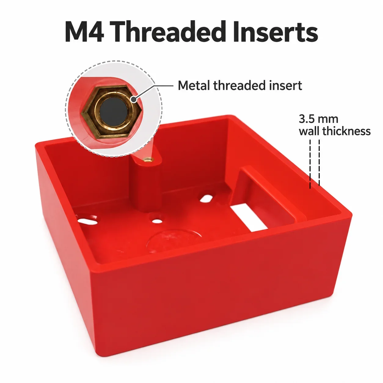 Fire Red Ultra-thin Surface-mounted Bottom Box Wire Box 86 Type 35 Surface Box Panel Junction Box British Standard Red Box