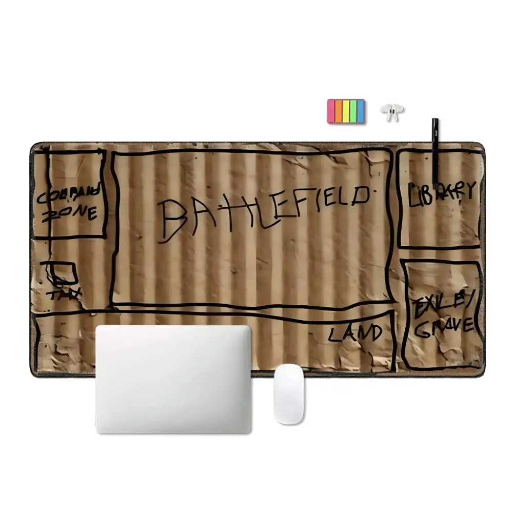 Cardboard Theme Zone Magic Party Game Mat Durable Rubber for MTG&TCG Games HYBXAXC Mouse Pad Offices Desk Mats Friendly Design