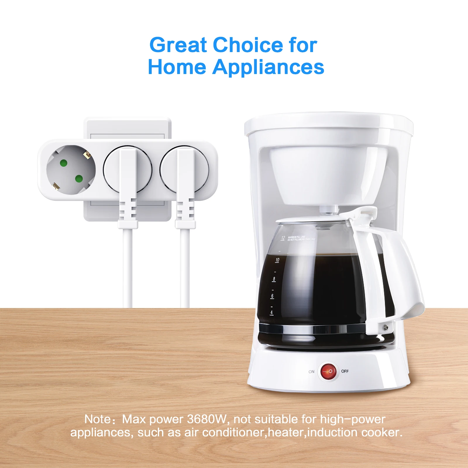 1/2pcs EU Plug Wall Socket Extender 1 To 3 Way European Conversion Plug Germany Standard Multiple Plugs Socket Adapter for Home