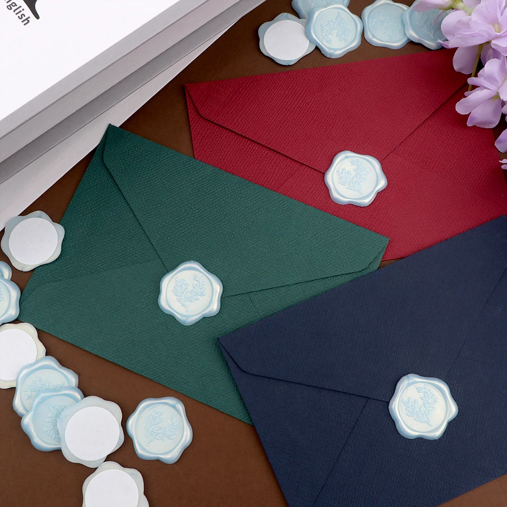 20pcs Purple/Aurora Blue Color Wax Seal Stickers, Self-adhesive Wedding Invitation Envelope Seal Stickers for Decorating Wedding