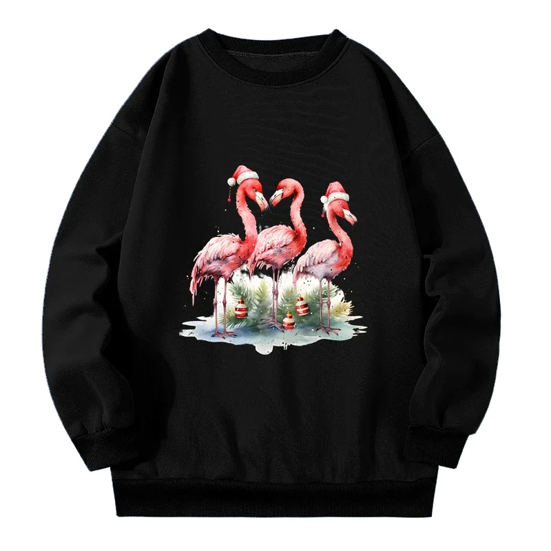 Trendy Swan Plus Size Sweatshirts with Print Autumn Spring Warm Lady Sweatshirt Fashion All-match Y2k Clothes Women