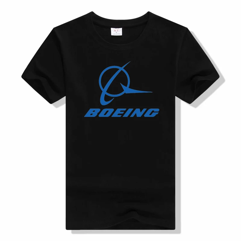 Summer BOEING AEROPLANE Print t Shirt Casual Solid Short Sleeve Breathable Cotton  Short sleeved tops t shirt