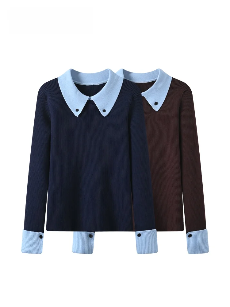 

CaraCLUB Large Size Long Sve Knitted irt Women's Autumn Winter New Sle College Sle Top for Plump Sister