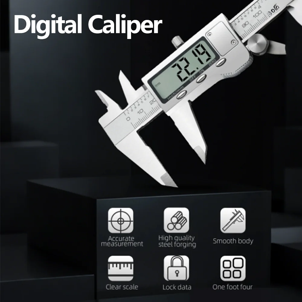 

Профессиональный измерительный инструмент с нониусом, цифровой пахометр, металлический штангенциркуль, линейка глубины из нержавеющей стали, Messschieber Paquimetro