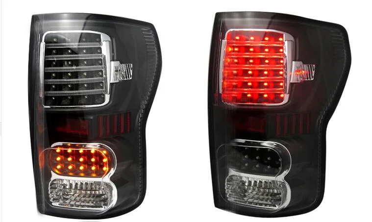 one set car styling for For Tundra 2007~2013/2014~2015year LED taillight for crown rear lamp with turn signal+drl+brake+reverse