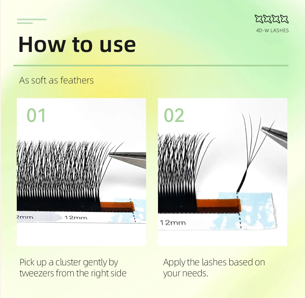 Yelix 4D-W Wimpernverlängerungs-Trays mit kleinerem Abstand, vorgefertigte Wimpernfächer, Ultra-Volumen und professionelle Großhandelslieferungen für Salons. – Detail 7