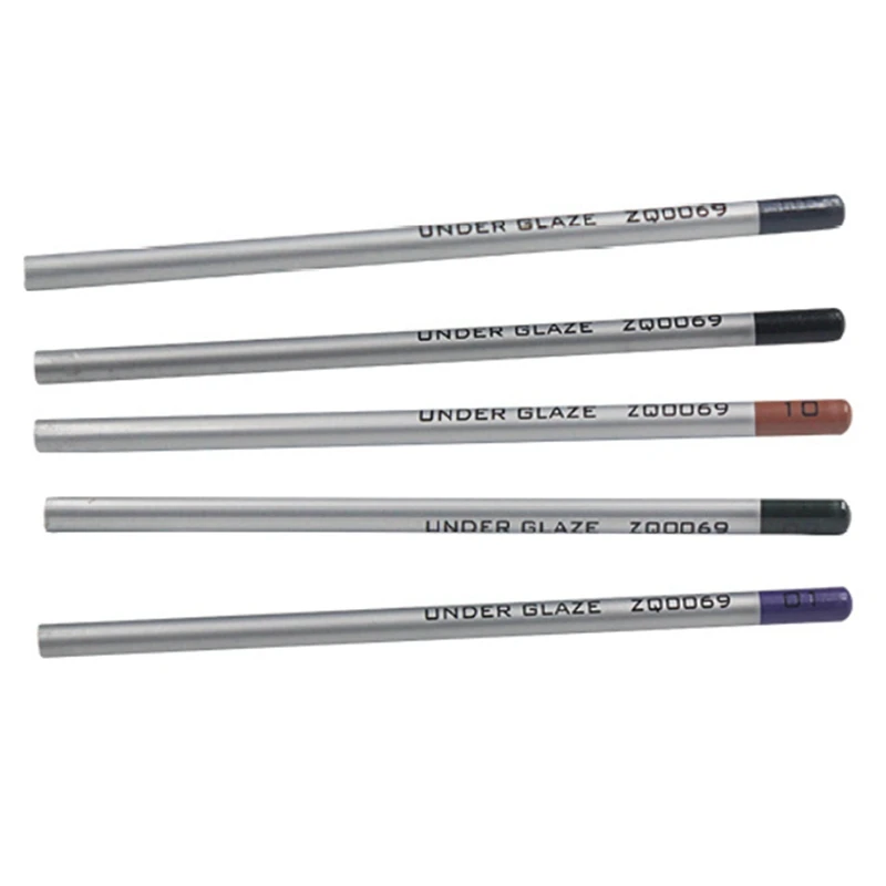 5Pcs Underglaze Pencils For Pottery For Decorating Fused Glass And Under Glaze Ceramics