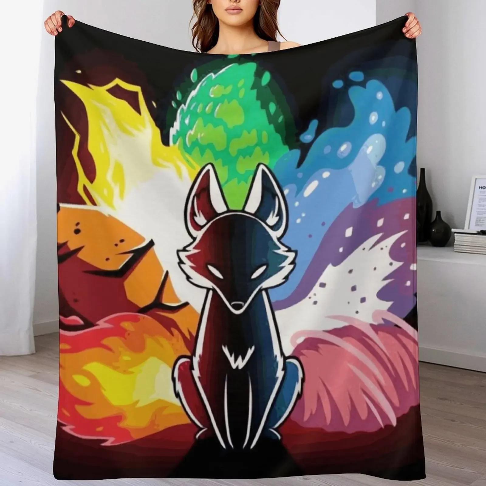 

9 tail fox Throw Blanket Fashion Sofas Designers anime Cute Plaid Blankets