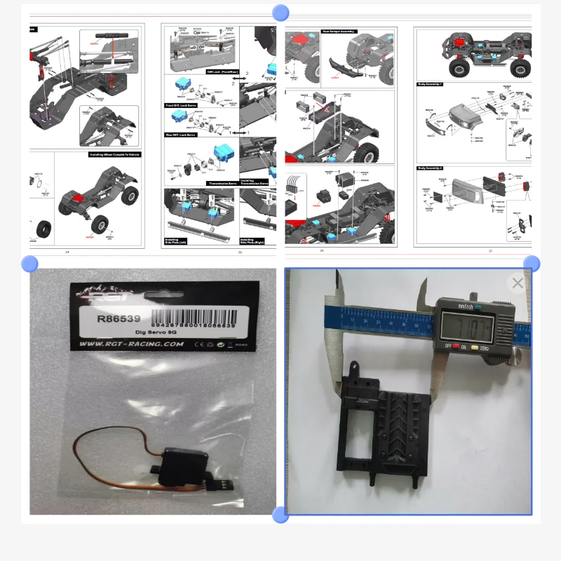 RGT Spare Parts R86539 Dig Servo 9G  R86563 Servo Mount For EX86150 EX86160 EX86190 EX86170  EX86130 1/10 RC Crawler Model Car