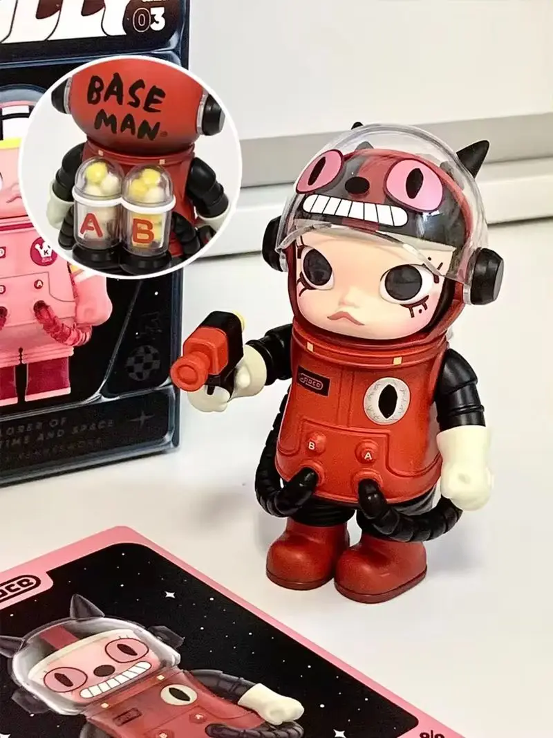 Autentico Blind Box Mega Series 100% Space Molly Jasmine 3rd-generation Pvc Handmade Desktop Ornament Collection regalo di compleanno