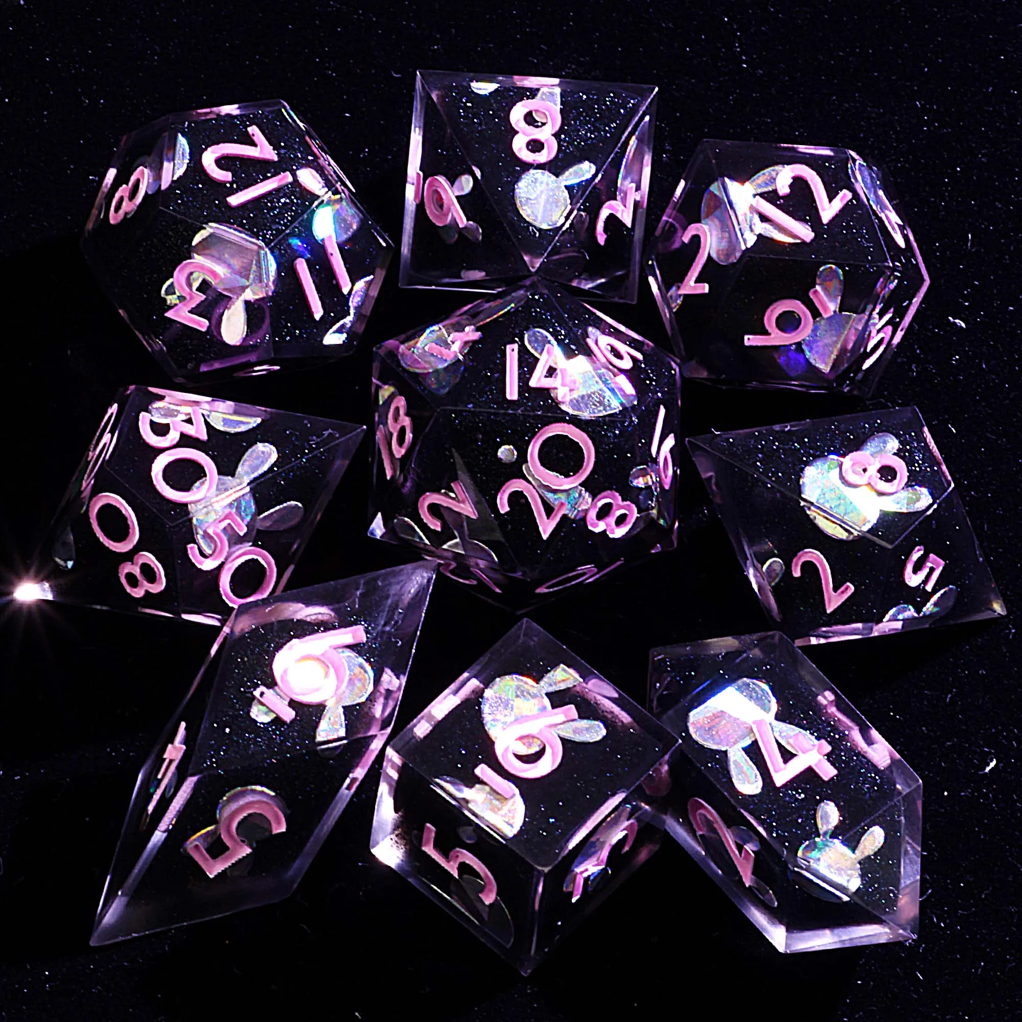 

Наборы из 9 многогранных смол D и D Moon Lagomorph Mirage