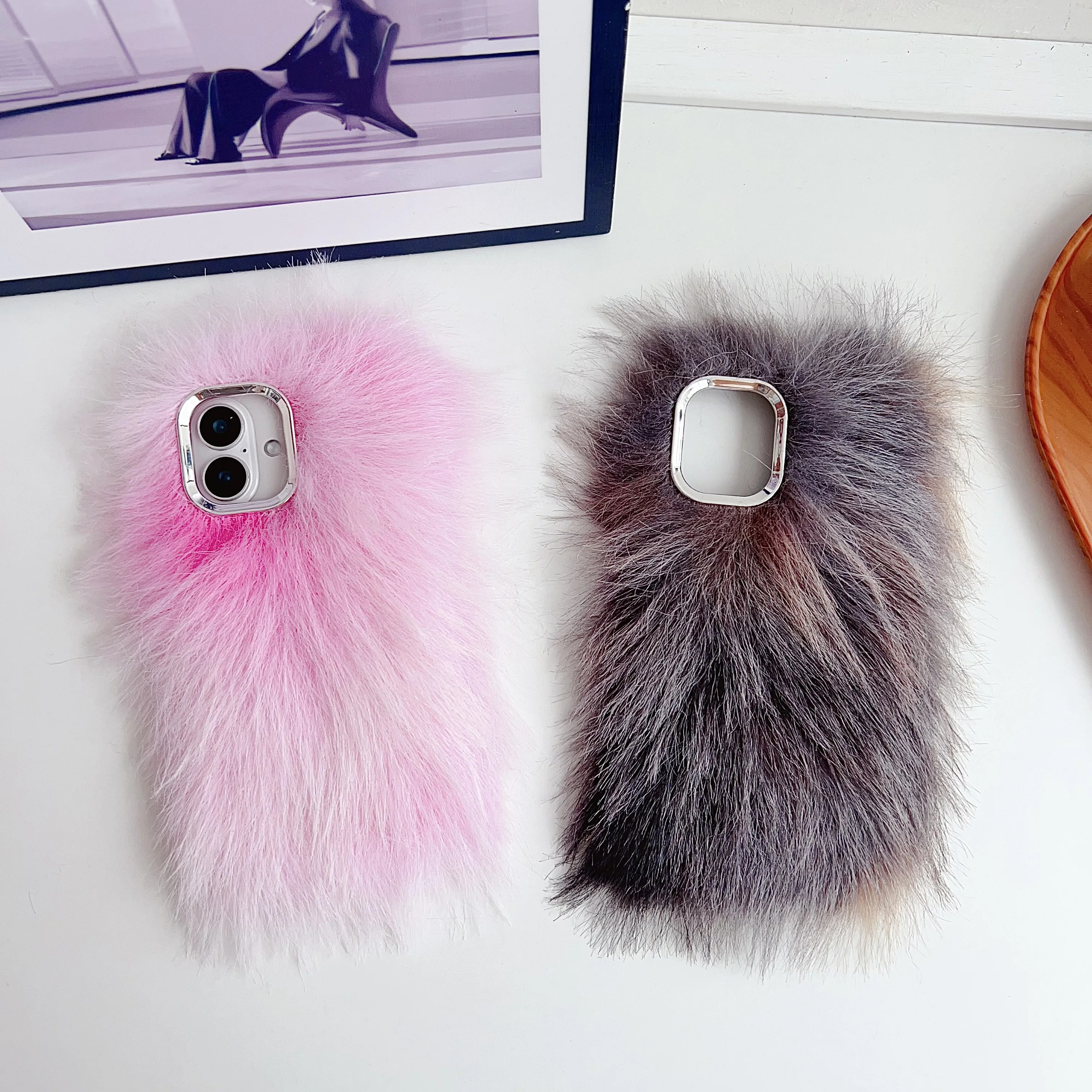 Winter Warm Plush Fur Fluffy Phone Case for iPhone 11 12 13 14 15 16 Pro Max Soft Touch Hairy Furry Girly Cover Shell