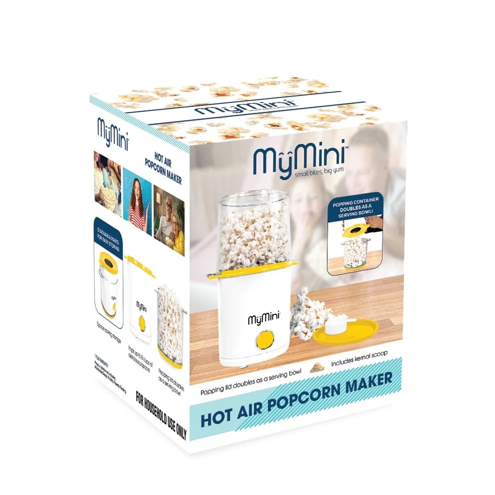 8컵 열풍 전기 팝콘 메이커, 이중 기능 뚜껑 계량컵 포함, 건강 간식 제조기, 파티, 영화 감상용