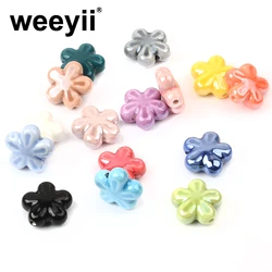 Colorful Flower Shape Ceramic Loose Spacer Beads For DIY Bracelet Necklaces Jewelry Making Charm Beads Accessories