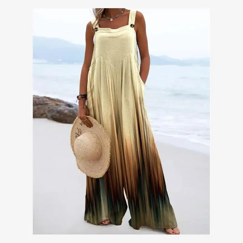 캐주얼 Faion 프린트 여성용 Susps 바지 하이 웨이스트 와이드 레그 팬츠 통근 슬레 롱 팬츠 여름 접힌 디자인