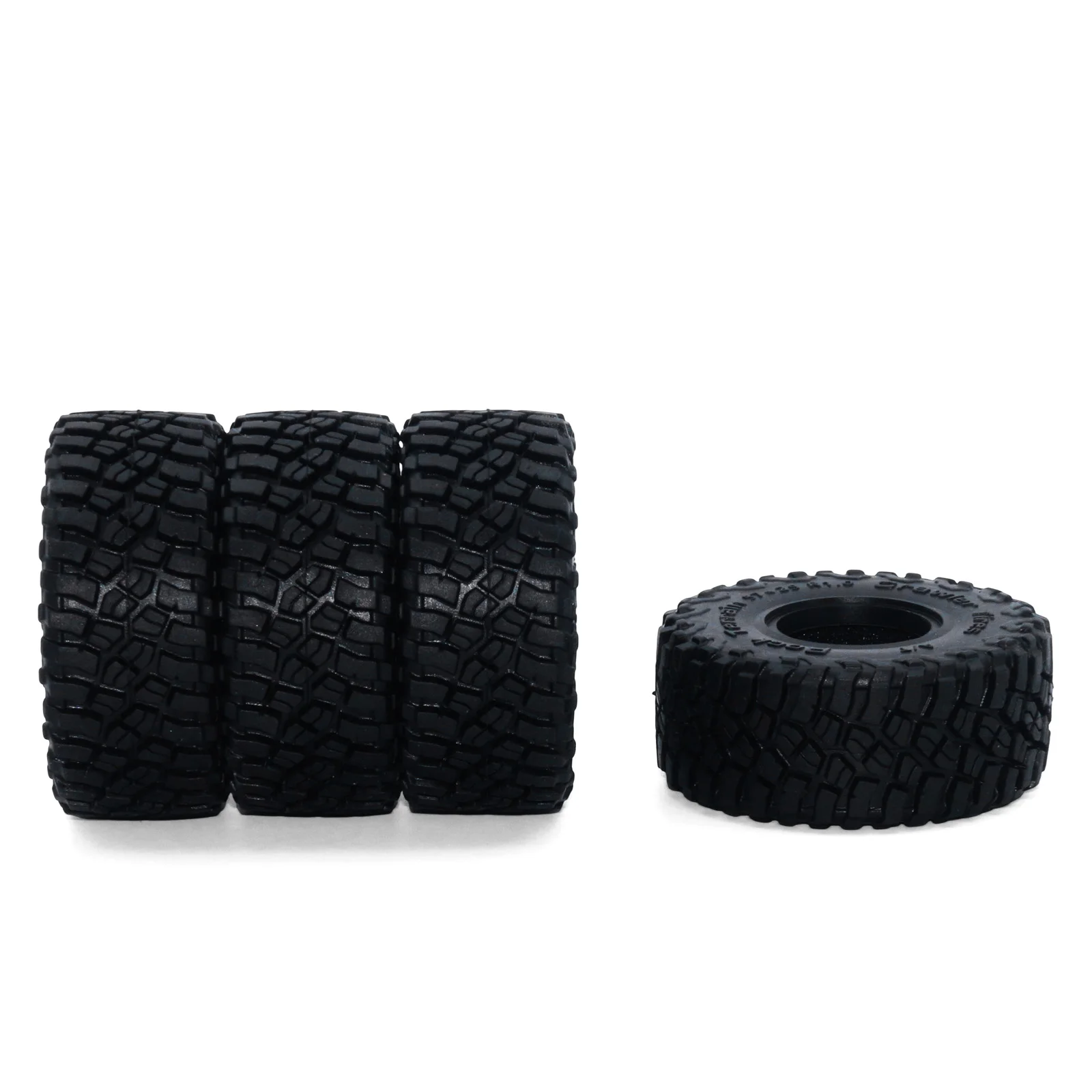 Scx24/Trx4M Neutralny Zestaw 4 Opon Miękkich o Wysokiej Przyczepności 1.0 cala, Odpowiedni do Samochodów Terenowych Zdalnie Sterowanych w Skali 1/18 i 1/24, Części Zamienne do Opon