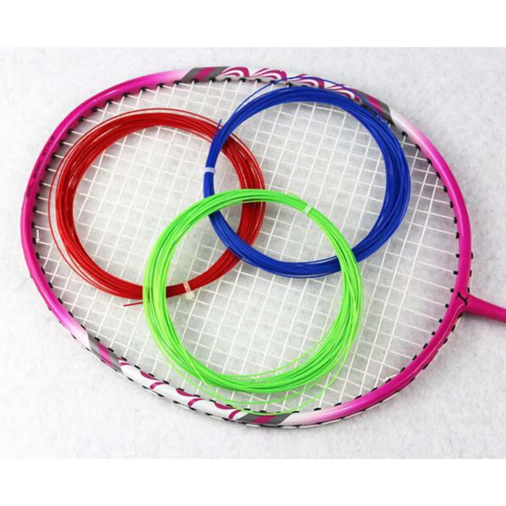 Corda da badminton da 10 pezzi, alta elasticità, durevole, di ricambio per l'allenamento della racchetta, per linee da badminton di colore misto