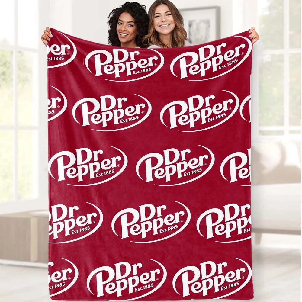 Manta de franela suave y cálida con estampado único Dr. Pepper, versátil para sofá, cama, oficina, camping | Manta de siesta acogedora para todas las estaciones