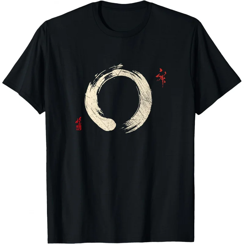 

Buddhism Meditation Yoga Bonsai Zen Enso Circle Goa Karma Om Gift T-Shirt 100% cotton Short Sleeve Graphic clothes All size tops