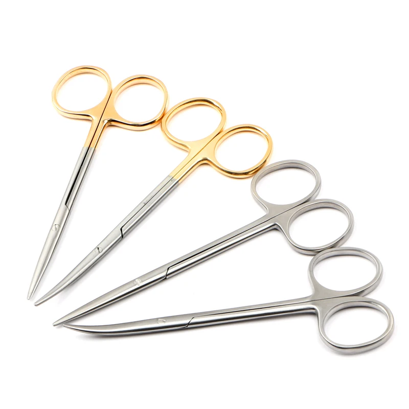 

Ophthalmic stainless steel gold handle surgical scissors cosmetic plastic surgery instrument double eyelid tool 12.5/14.16cm