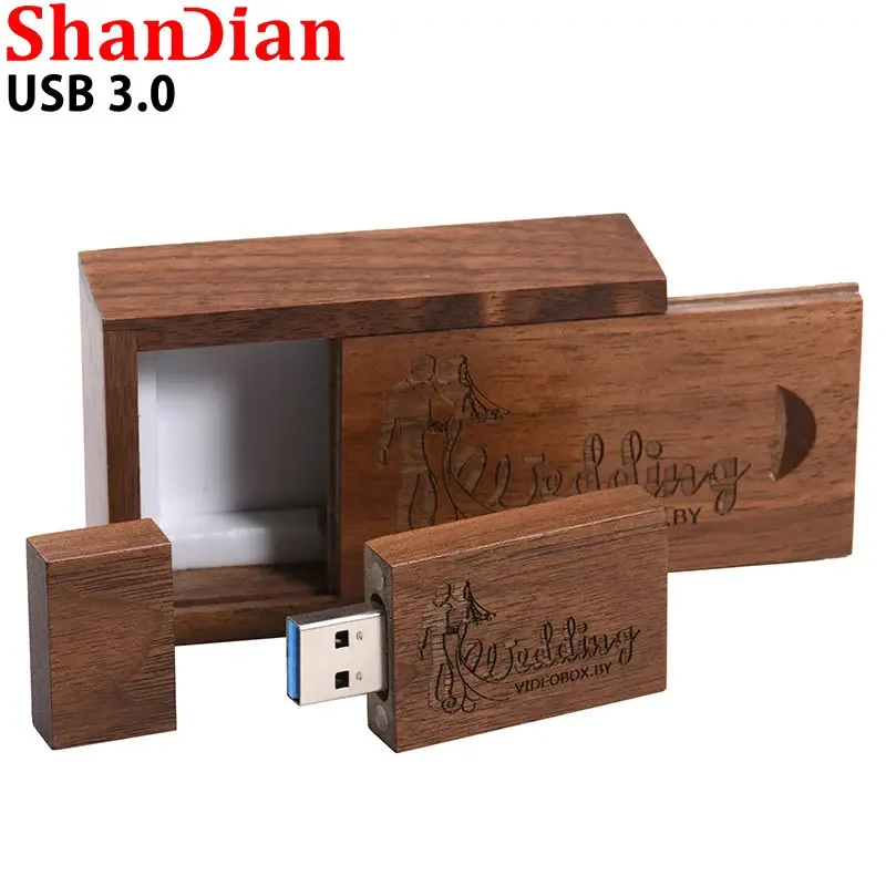 High Speed Wedding Gift Photography USB 3.0 USB Flash Drive 128GB Free Logo Pen drives 64GB Wooden Memory Stick 32GB U Disk 16GB