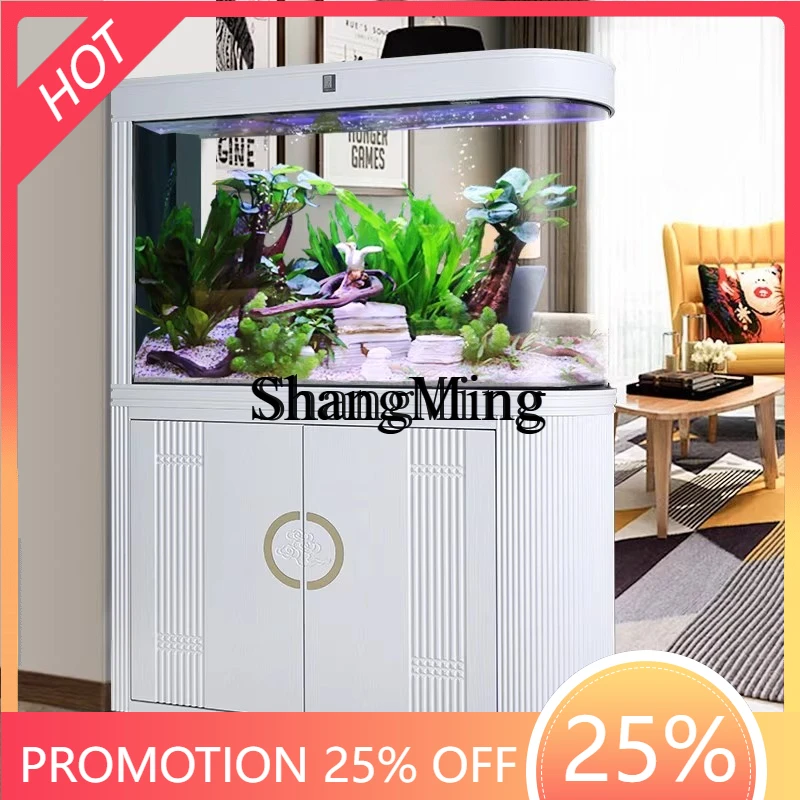 

SM household living room large fish tank without water bottom filter screen with placement cabinet