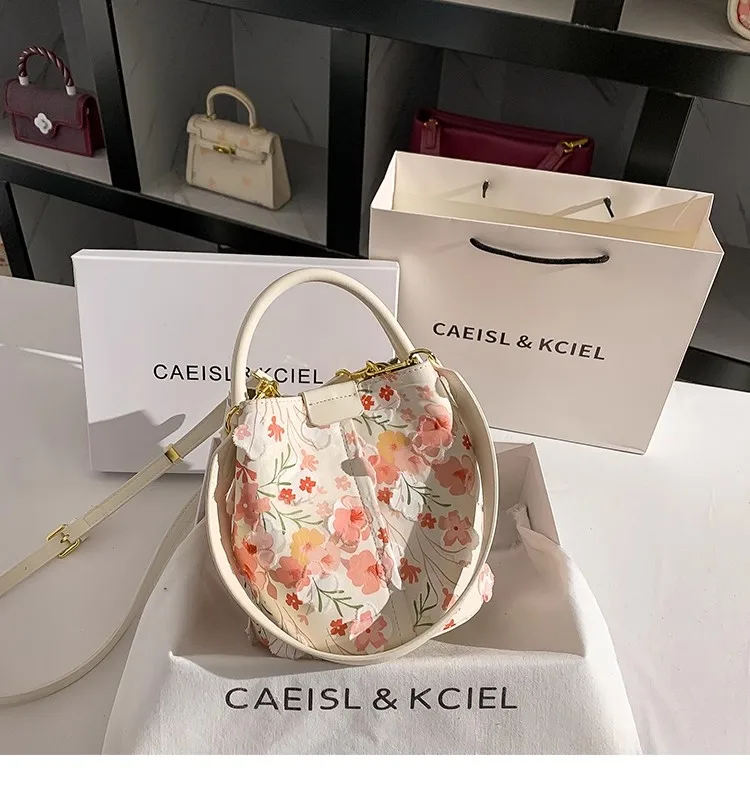 

Large Capacity Bucket Bag High Quality Fashion Floral Women's Handbag Lady Purse Shoulder Messenger Bag Female Casual Tote Bag