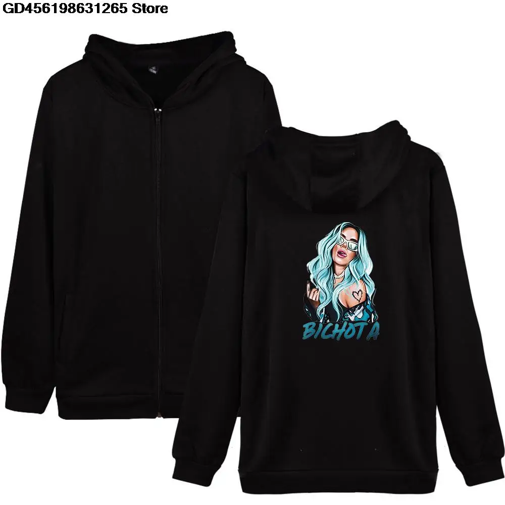 

2023 Sexy Karol G Zipper Hoodie Swearshirt Streetwear Tops Casual Clothes Fashion Men/women Pullovers Kawaii Kids Jacket