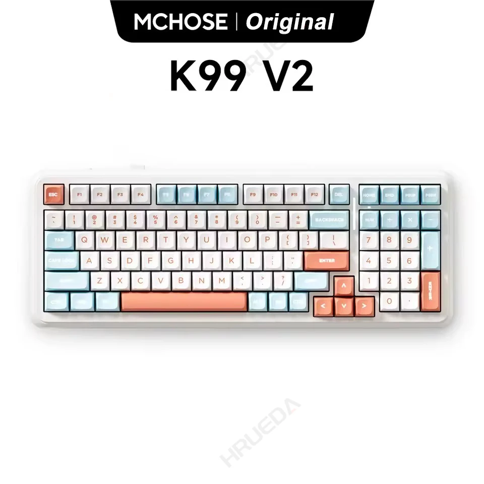 

MCHOSE K99 V2 Mechanical Keyboard HotSwap 98 Layout 8000mAh RGB Tri-Mode Wireless Bluetooth 2.4G Gasket E-Sports Gaming Keyboard