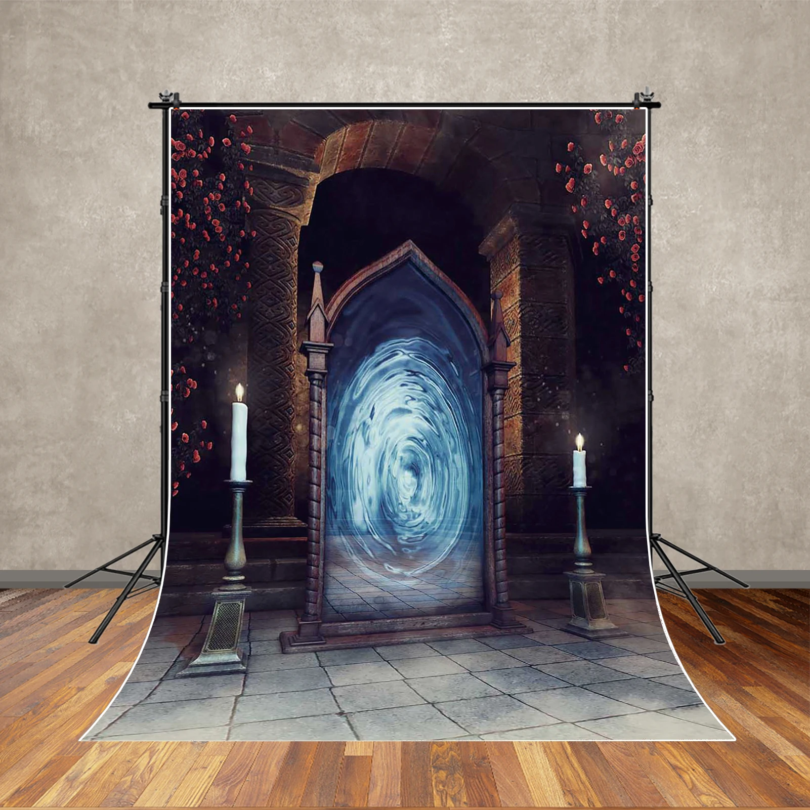 MOON.QG – arrière-plan effrayant pour Halloween, maison hantée, citrouille brumeuse, forêt sombre, cimetière, arrière-plan pour Photo, fête d'halloween enchantée