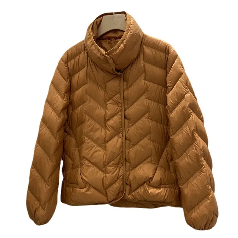 Women's Winter Tops Jacket Down Coat White Duck Down Short Standing Collar Short Vintage Simple Comfortable Leisure Versatile