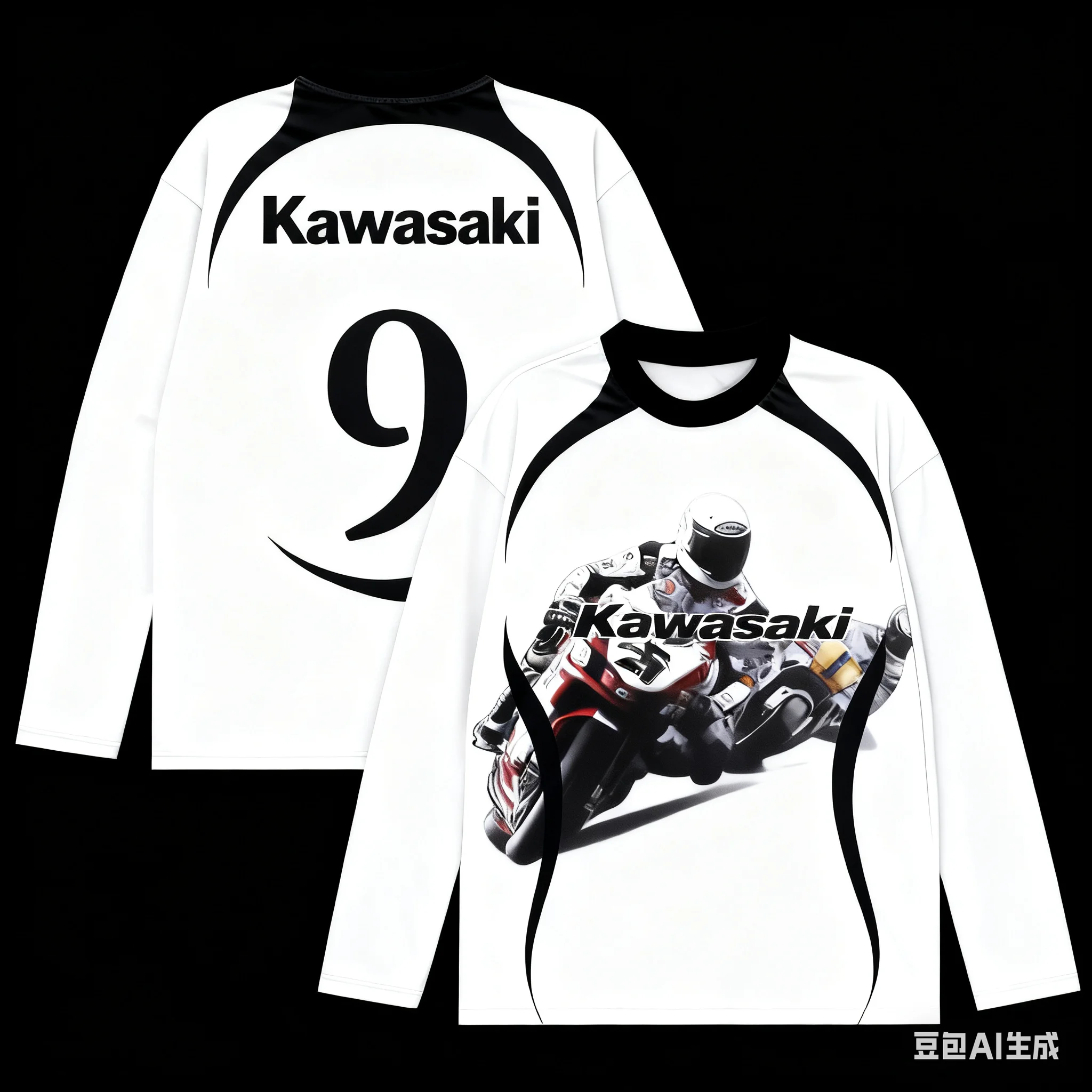 

Curve Conqueror 3D Printed Kawasaki Circuit No. 9 Long Sleeve, Hardcore Battle Gear for Riders' Speed and Belief