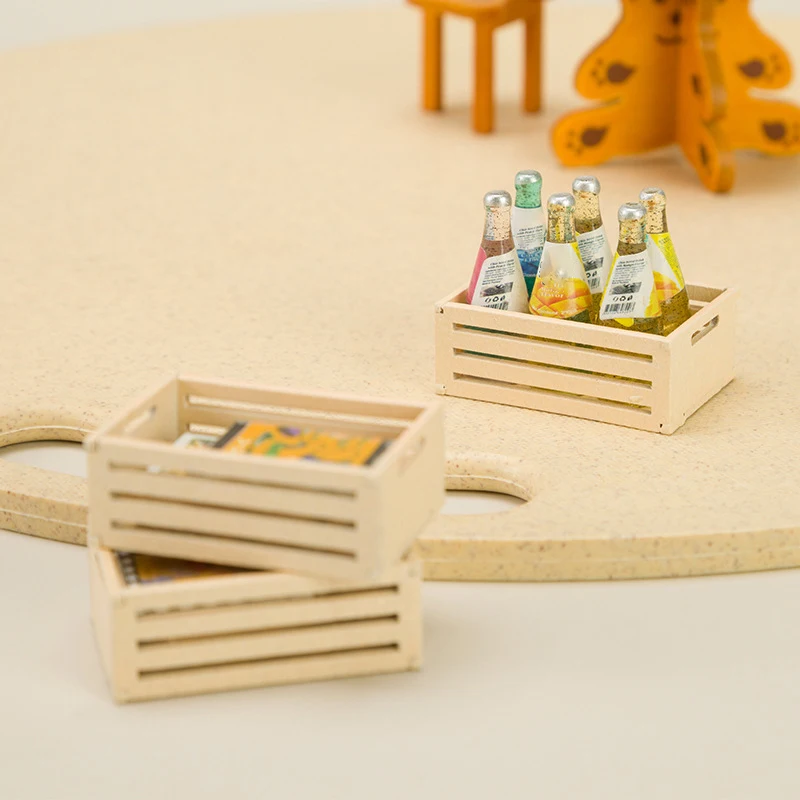 Doll house decoration mini wooden frame fruit frame storage frame model photo props