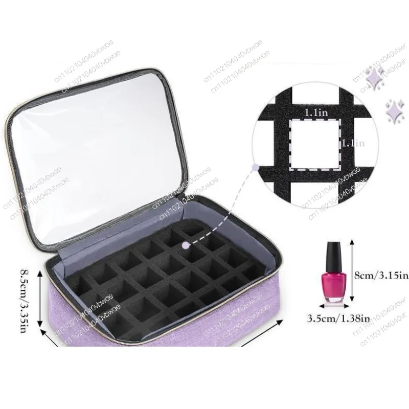 The new model can hold 72 bottles of nail polish, makeup, and nail art tool storage bag. Portable