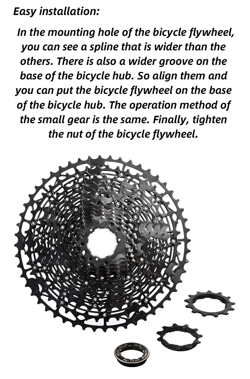 GOLDIX für Mountainbike Ultraleichte Fahrradkassette Freilauf aus Kohlenstoffstahl HG-Struktur 9/10/11/12/13-Gang – Detail 10