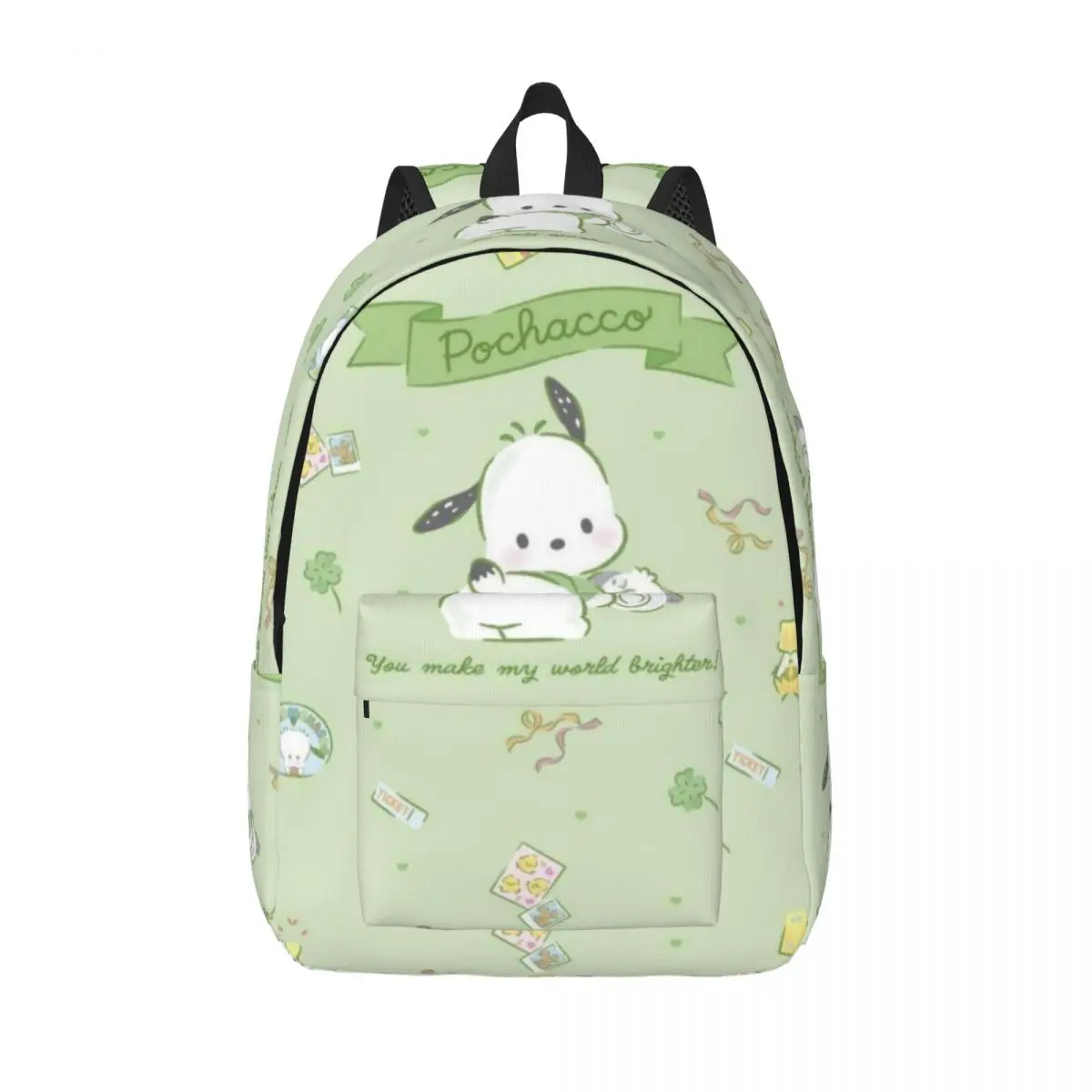 Tas sekolah ringan motif Pochacco, tas sekolah ringan, untuk sekolah, luar ruangan, belanja, kantor 15in 17in