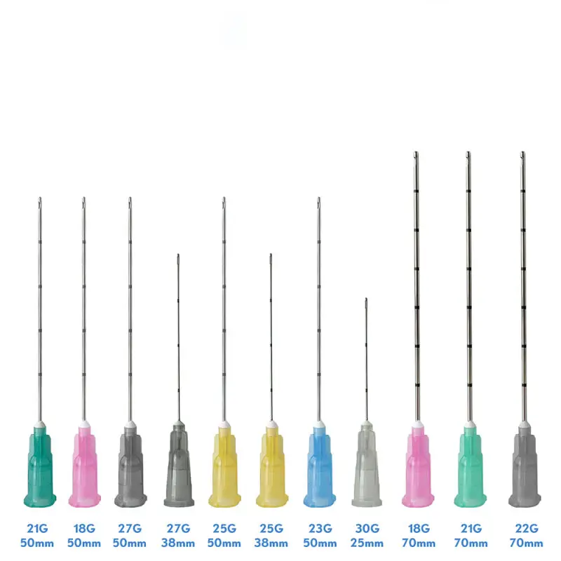 14G 18G 23G 25g 27G 50mm 70mm Blunt Tip Micro Cannula Needle for Injectable Hyaluronic Acid Fillers