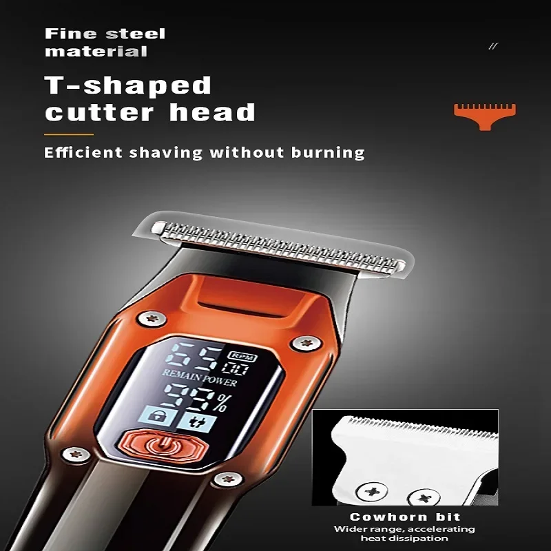 Kemei Professional Trimmer Shaver Men's Hair Clipper LCD Beard & Hair Trimmer Rechargeable Haircut Kit