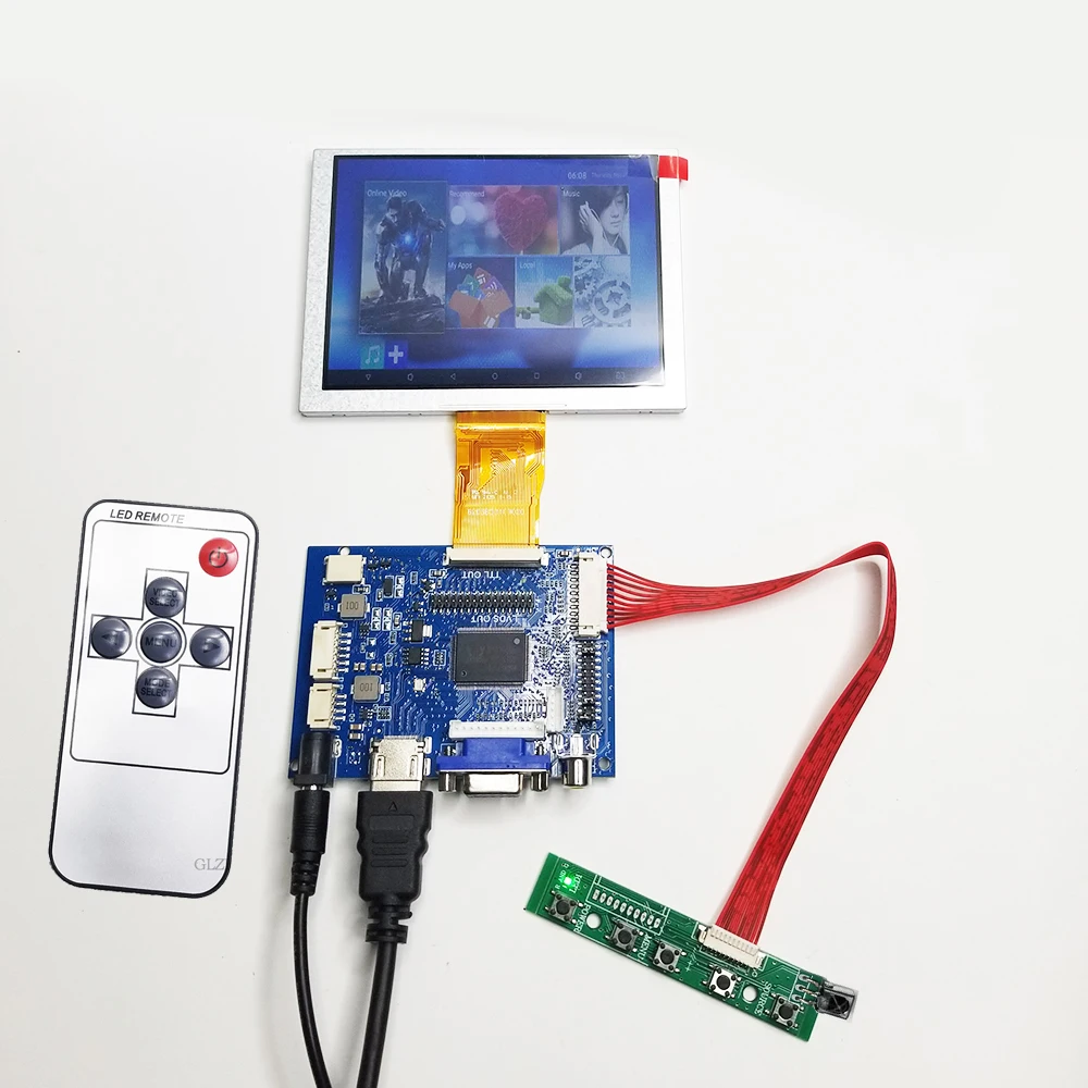 GLZLDY 5-Zoll-TFT-LCD-Display 640 x 480 ZJ050NA-08C mit HDMI VGA AV LCD-Controller-Treiberplatine funktioniert für 50-Pin TTL LCD Neu 3