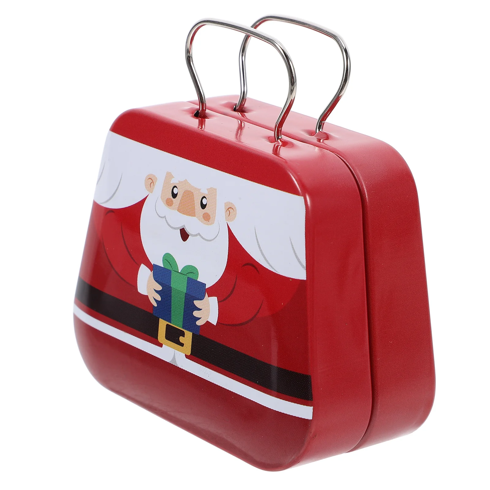 أنيقة عيد الميلاد كوكي القصدير صفيح صغير يده كاندي صندوق جولة علب عطلة البسكويت الحاويات التخزين الزخرفية #4